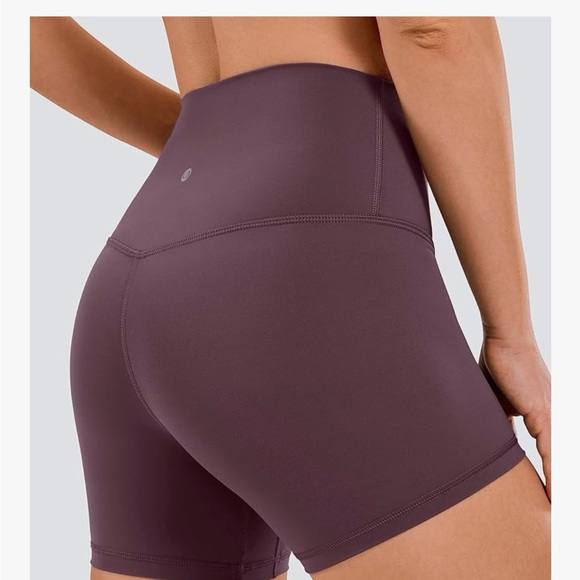 CRZ YOGA Women's High-Rise Plum Bike Shorts - Picture 1 of 8